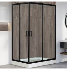 Душевой уголок Royal Bath HP 120х80 профиль Черный стекло прозрачное