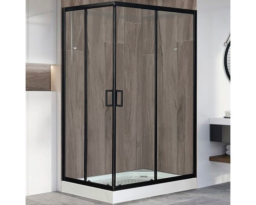 Душевой уголок Royal Bath HP 120х80 RB8120HP-T-BL-R профиль Черный стекло прозрачное
