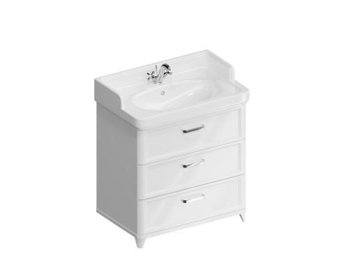 Тумба Kerama Marazzi POMPEI напольная с 3 ящиками 80, белая глянцевая