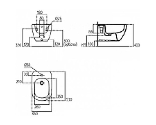 Биде Ideal Standard Tesi T457001 подвесное Белое