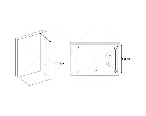 Душевая стенка RGW Z-12 80 35221208-11 профиль Хром стекло прозрачное