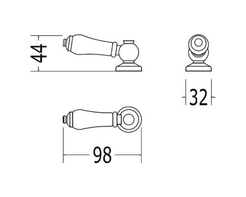 Ручка управления механизма смыва Devon&Devon IBLEVADX/CR Хром Белая