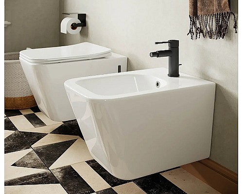 Комплект унитаза с инсталляцией Ceramica Nova Metric CN3007_1002B_1000 с сиденьем Микролифт и Черной матовой клавишей смыва