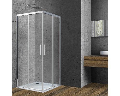 Душевой уголок Vincea Soft 100x100 профиль Хром стекло прозрачное