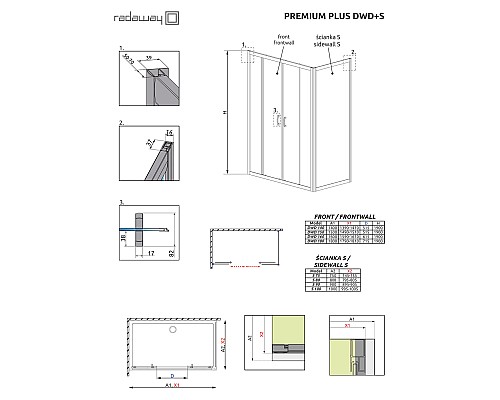 Душевая дверь Radaway Premium Plus DWD 140 33353-01-01N профиль Хром стекло прозрачное