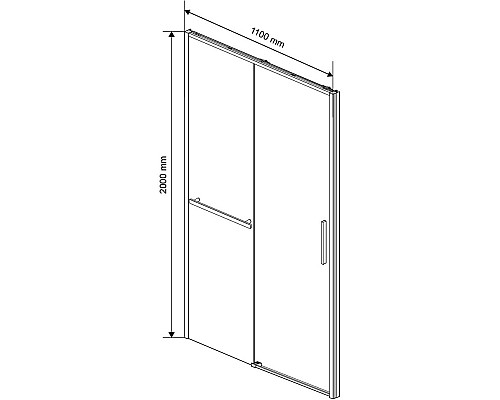 Душевая дверь Vincea Slim Soft 110 VDS-1SS110CL профиль Хром стекло прозрачное