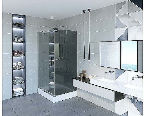 Душевой уголок Erlit Comfort 120х90 ER10112H-C4 профиль Хром стекло тонированное