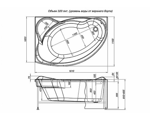Акриловая ванна Aquanet Jamaica 160x100 L 205486