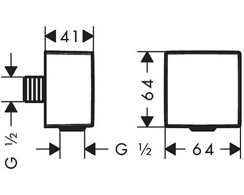 Шланговое подключение для душа Hansgrohe FixFit Square 26455140