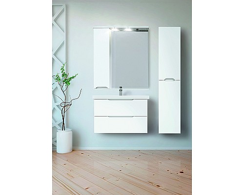 Зеркало со шкафом Avanti Uno 70 L 00708 с подсветкой Белое глянцевое Зеркало со шкафом Avanti Uno 70 L 00708 с подсветкой Белое глянцевое
