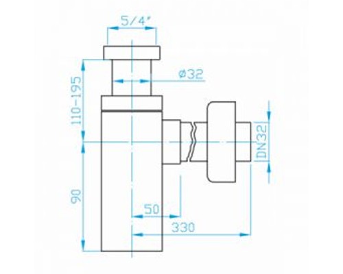 Сифон для раковины PlastBrno EMCR004 Хром