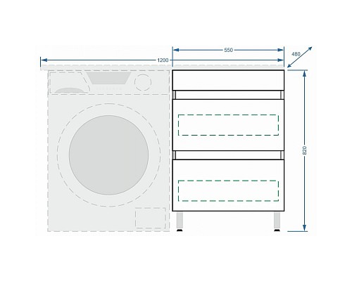 Раковина Corozo Мадлен 120, правая 5217120