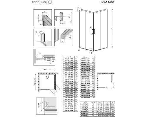 Душевая дверь Radaway Idea KDD 90 R 387060-01-01R профиль Хром стекло прозрачное