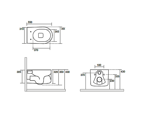 Унитаз подвесной Kerasan Nolita 531431 черный матовый