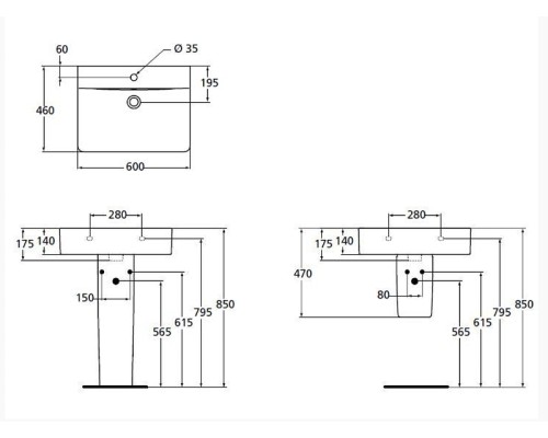 Раковина Ideal Standard Connect Cube 60 E794501 Euro White