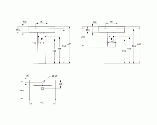 Раковина Ideal Standard Connect Cube 60 E794501 Euro White