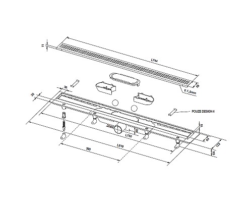 Душевой лоток PlastBrno Design 3 75 SZA3750 с решеткой Хром Душевой лоток PlastBrno Design 3 75 SZA3750 с решеткой Хром