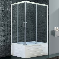 Душевой уголок Royal Bath BP 100х80 RB8100BP-T-R с поддоном Белый