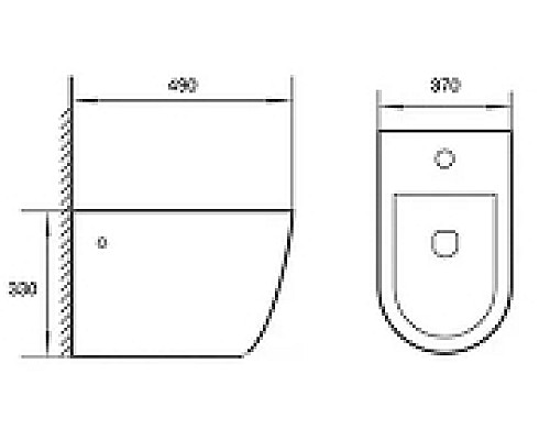Биде CeramaLux 2197-1MB подвесное Черное матовое
