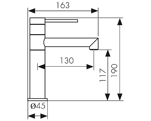Смеситель для раковины Kaiser Vita 43011-2 Черный матовый