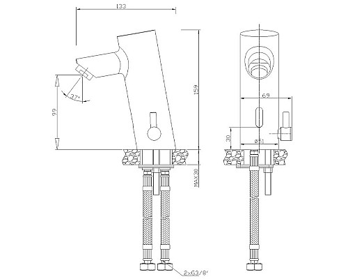 Смеситель для раковины Nofer 07261M.B Хром