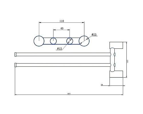 Полотенцедержатель Haiba HB8412 поворотный Хром