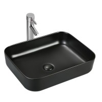 Раковина SinteSi накладная черная матовая 500x390x130, без отверстия под смеситель