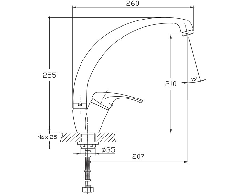 Смеситель для кухни Haiba HB4113-7 Черный