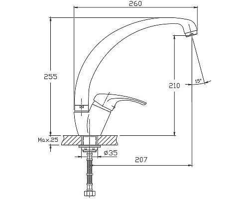 Смеситель для кухни Haiba HB4113-7 Черный