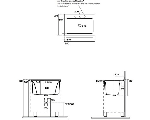 Раковина Kerasan Aquadom 029301 75х50