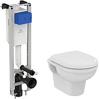 Комплект унитаза с инсталляцией Ideal Standard Prosys Eco Frame Exacto X022601 с сиденьем Микролифт