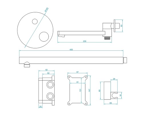 Душевая система RGW Shower Panels SP-55B Черная матовая