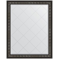 Зеркало Evoform Exclusive-G 120х95 BY 4354 с гравировкой в багетной раме - Черный ардеко 81 мм