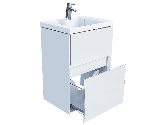 Тумба с раковиной Marka One Bumble 40П Ц0000001481 подвесная Белая