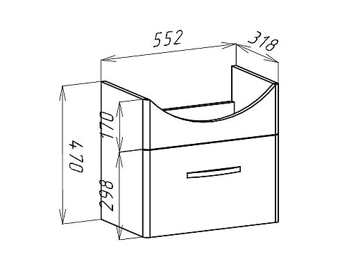 Тумба под раковину Bellezza Анкона 60 4639609090011 подвесная Белая