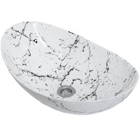 Раковина накладная Stella Polar Орион, белый мрамор