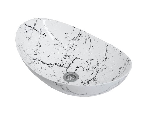 Раковина накладная Stella Polar Орион, белый мрамор