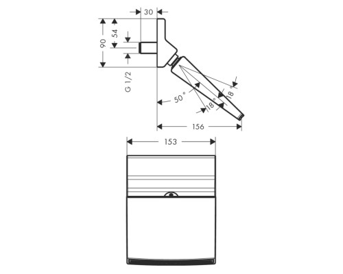 Верхний душ Hansgrohe Raindance Rainfall Stream 150 26442000