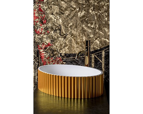 Раковина Canale рифл глянец золото