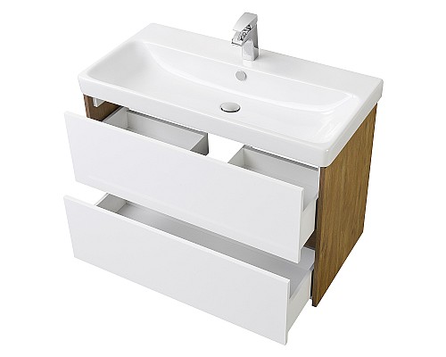 Тумба под раковину Aquaton Сканди 90 1A251901SDZ90 подвесная Белый Дуб рустикальный