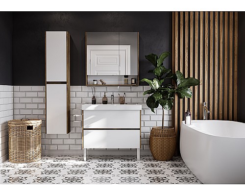 Тумба под раковину Aquaton Сканди 90 1A251901SDZ90 подвесная Белый Дуб рустикальный