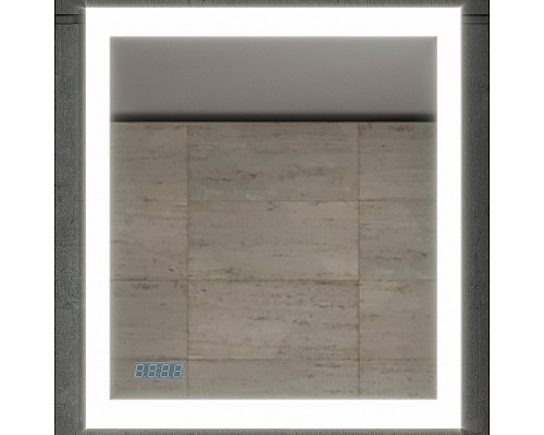 Зеркало Бриклаер Вега 75 4627125414374 с подсветкой с бесконтактным выключателем и часами