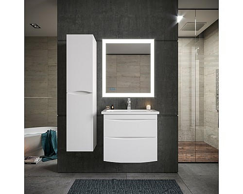 Зеркало Бриклаер Вега 75 4627125414374 с подсветкой с бесконтактным выключателем и часами