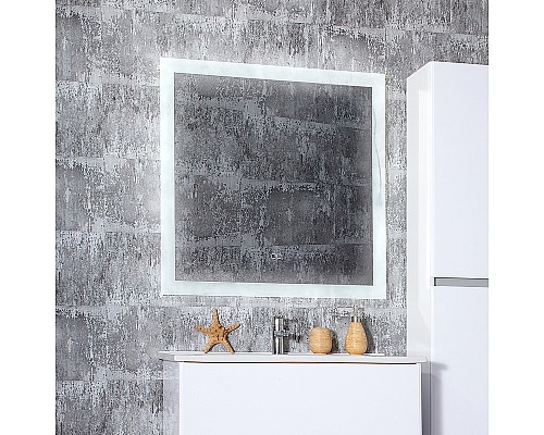 Зеркало Бриклаер Вега 85 4627125415319 с подсветкой с бесконтактным выключателем и часами