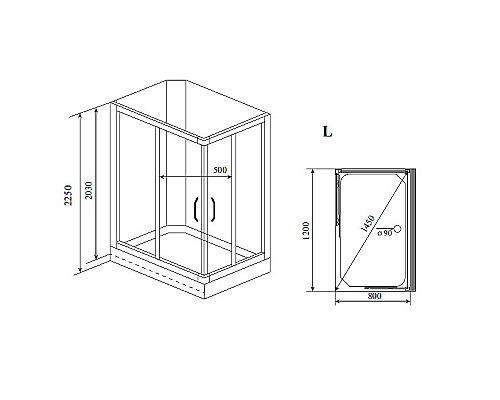 Душевая кабина Timo Premium 120x80 ILMA102L без гидромассажа Душевая кабина Timo Premium 120x80 ILMA102L без гидромассажа