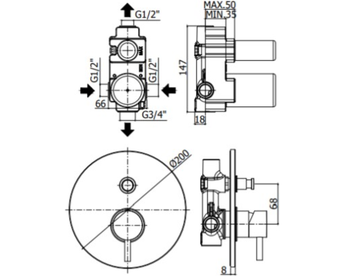 Смеситель для душа Paffoni Light LIG015HG Золото медовое