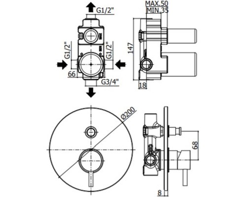 Смеситель для душа Paffoni Light LIG015HG Золото медовое