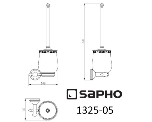 Ершик для унитаза Sapho Astor 1325-08 Хром