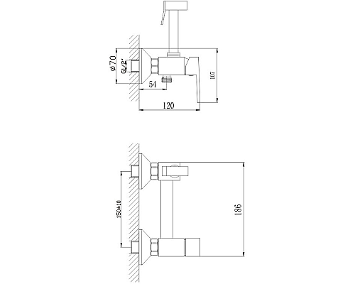 Гигиенический душ со смесителем Haiba HB5513 Хром