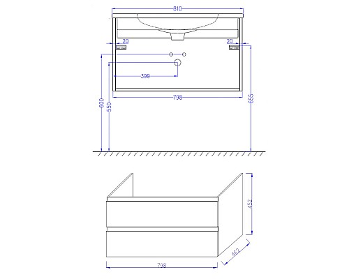 Тумба под раковину Jacob Delafon Madeleine 80 EB2053-J5 подвесная Белый глянец